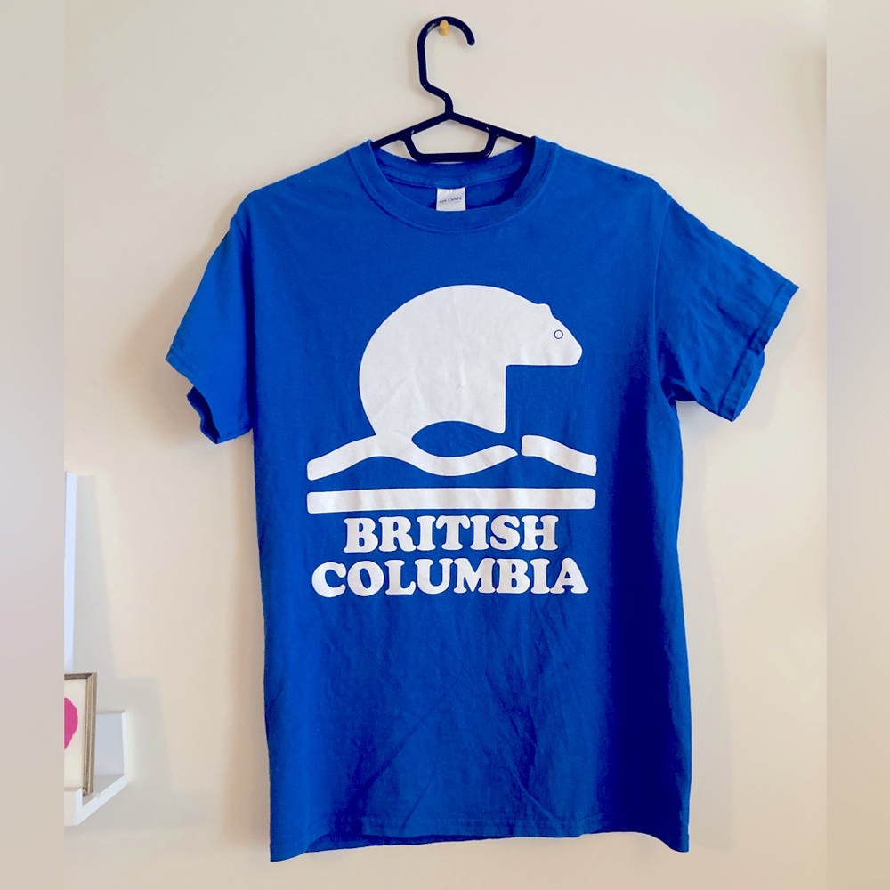 Vintage Gildan Ultra Cotton Blue British Columbia Polar Bear T-Shirt Adult Small
